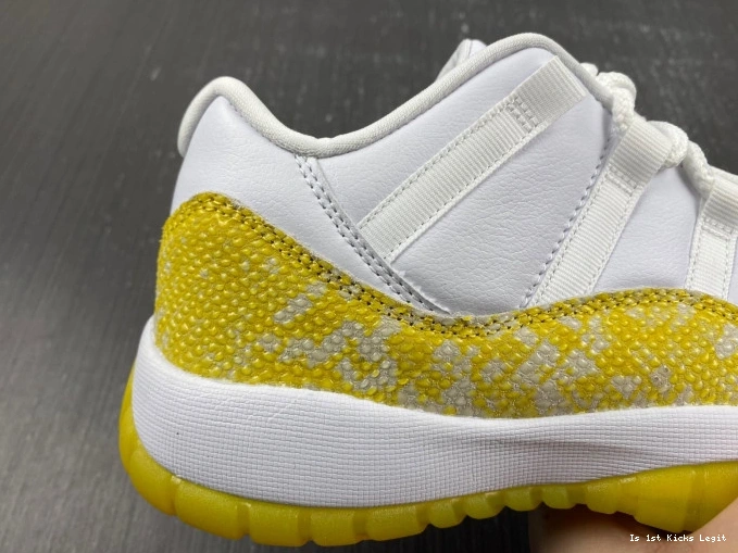 AH7860-107 Jordan Snakeskin Air 11 Low Yellow WMNS 0705